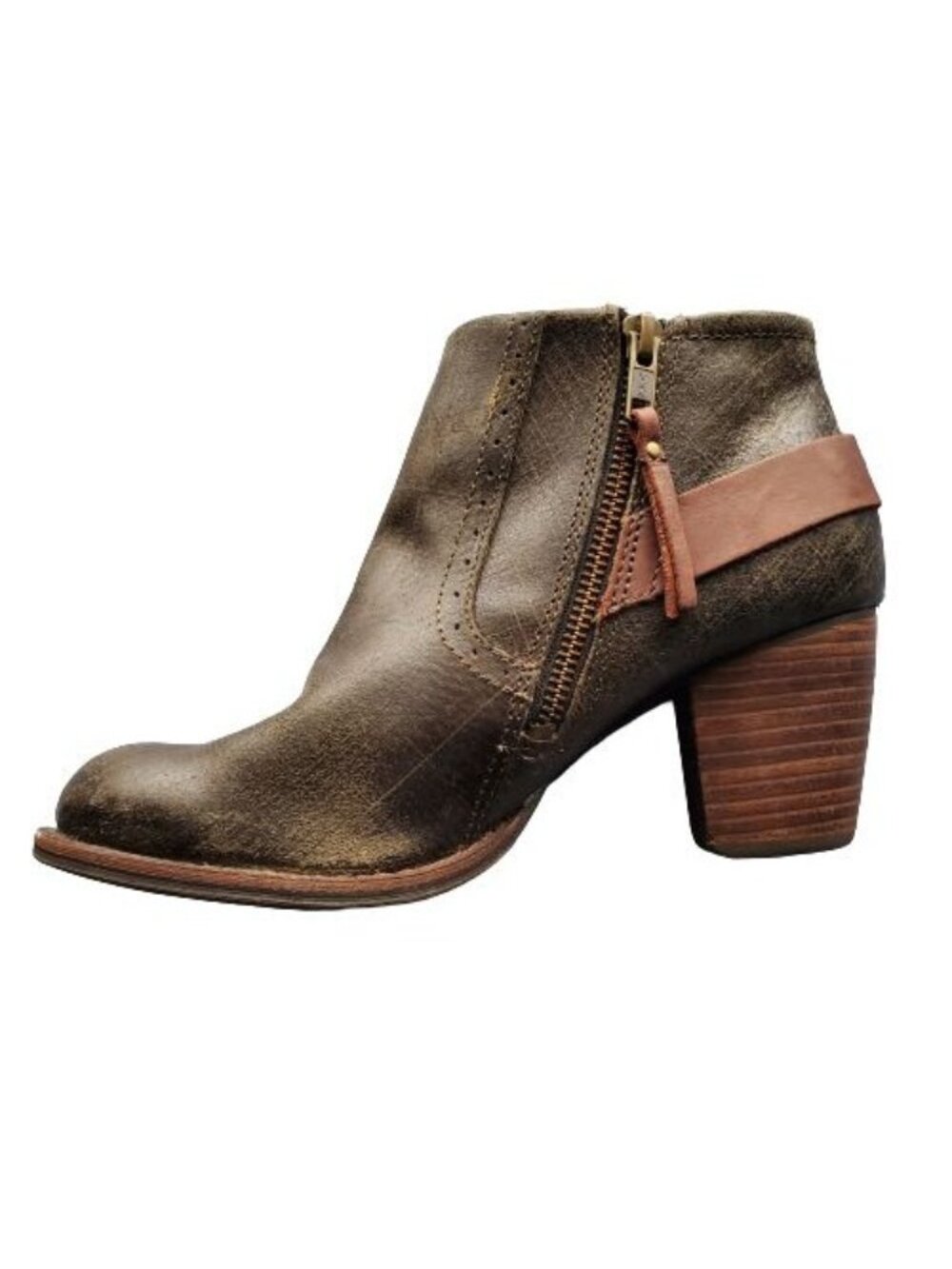 Caterpillar Women's Annette Leather Ankle Western Boots Deep Olive Size 7 - Picture 8 of 16